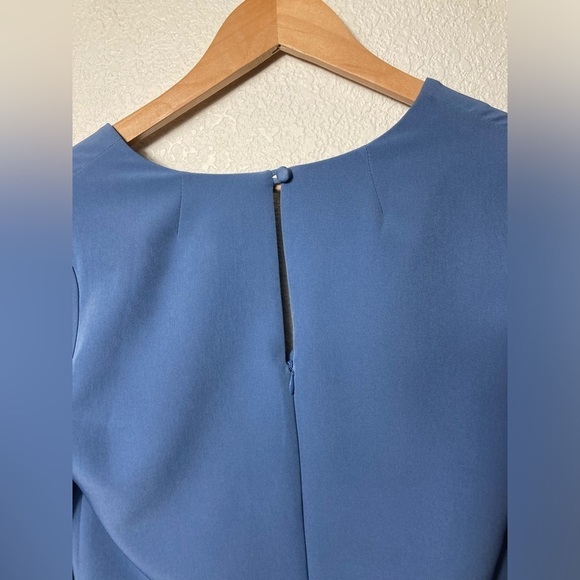 MILLY Nicole shift flared sleeves V neck size 4 dusty blue - Picture 10 of 13